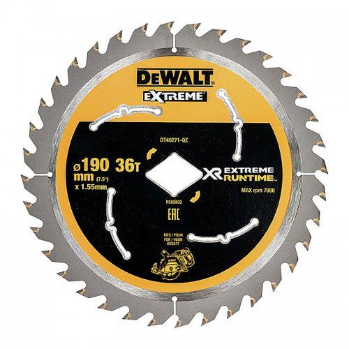 DeWALT Brzeszczot 190mm, 36 zębów do pił akumulatorowych DT40271 DT40271