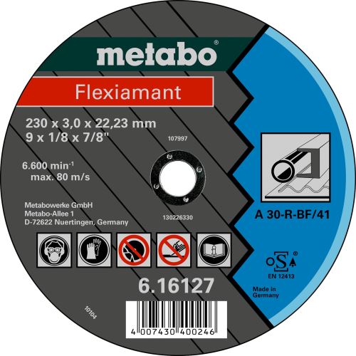 METABO Tarcza tnąca - stal-FLEXIAMANT 180x3,0x22,2 prosta 616123000