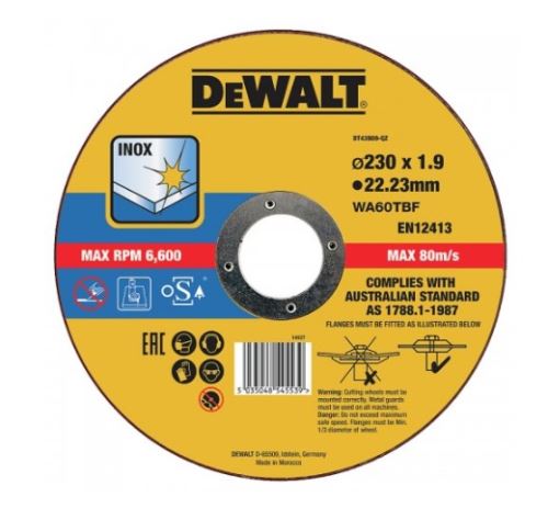 DeWALT Tarcza tnąca 230 x 22,2 x 1,9 mm DT43909