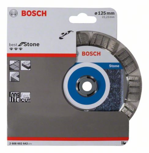 BOSCH Diamentowa tarcza do cięcia Best for Stone 125 x 22,23 x 2,2 x 12 mm 2608602642