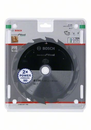 BOSCH Brzeszczot do pił akumulatorowych; Standard do drewna 190x30/20x1,6/1,1x16T 2608837706