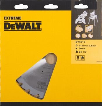 Brzeszczot do cięcia drewna DeWALT do pił tarczowych, 216 x 30 mm, 24 zęby DT4310