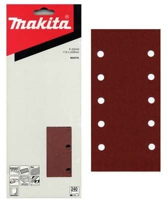 MAKITA papier ścierny na rzep 115x229 mm 10 otworów K240, 10 szt. P-33249