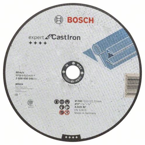 BOSCH Tarcza tnąca prosta Expert do żeliwa AS 24 R BF, 230 mm, 3,0 mm 2608600546