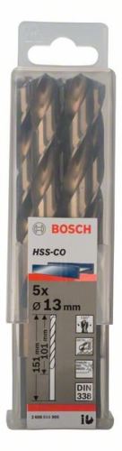 BOSCH Wiertła do metalu HSS-Co, DIN 338 13 x 101 x 151 mm (5 szt.) 2608585905