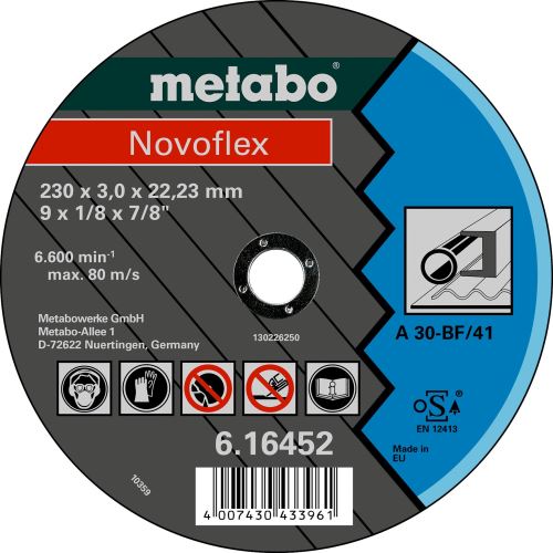 METABO Tarcza tnąca - stal-NOVOFLEX 180x3,0x22,2 mm prosta 616450000