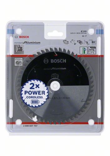 BOSCH Brzeszczot do pił akumulatorowych; Norma dla aluminium 160x20/15,875x1,8/1,3x52T 2608837757