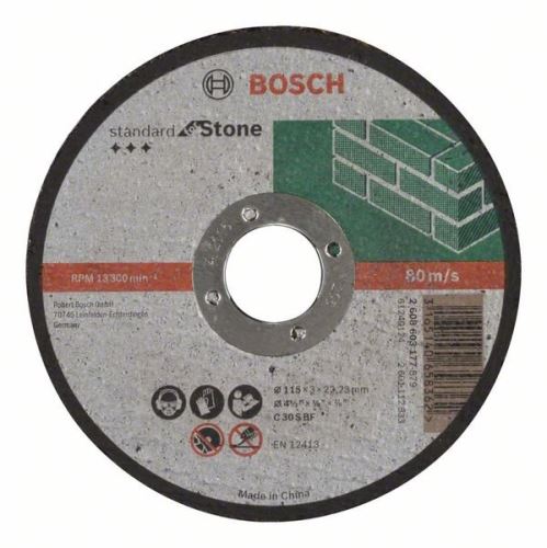 BOSCH Tarcza tnąca prosta Standard do Stone C 30 S BF, 115 mm, 22,23 mm, 3,0 mm 2608603177