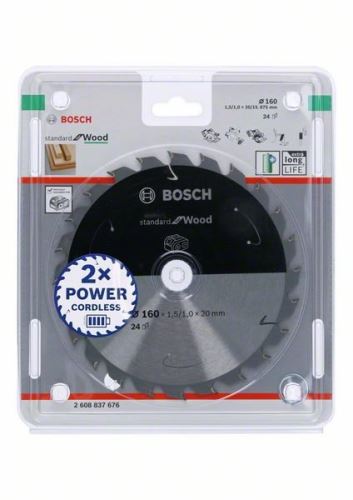 BOSCH Brzeszczot do pił akumulatorowych; Standard dla drewna 160x20/15,875x1,5/1,0x24T 2608837676