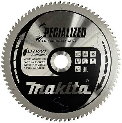 Brzeszczot MAKITA aluminium Efficut 260x1,85x30 mm 81 zębów E-06323