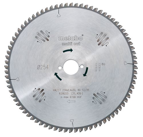 METABO Brzeszczot 190 x 30 mm, 56 zębów - drewno, deski, tworzywo sztuczne, aluminium - do KS 66,68 Plus 628077000