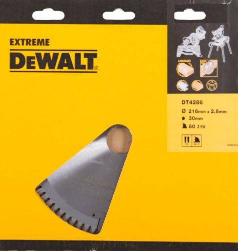 DeWALT Brzeszczot / fornir, laminat, aluminium / TCG -5°, 216 x 30 mm, 80 zębów DT4286