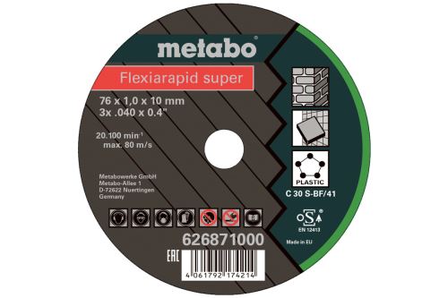 METABO Tarcza tnąca uniwersalna (5 szt.) 76x1,0x10mm 626871000