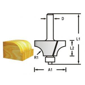 MAKITA Frez zaokrąglający z trzpieniem łożyskowym 6 mm, 31,8x16,7x60 mm R 9,5 mm D-48337