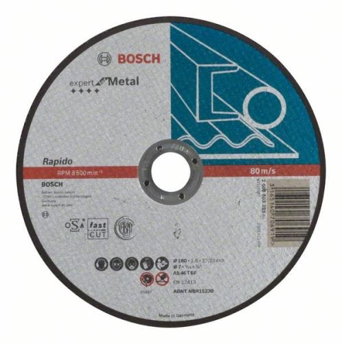 BOSCH Tarcza tnąca prosta Expert for Metal – Rapido AS 46 T BF, 180 mm, 1,6 mm 2608603399