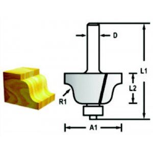 MAKITA Frez profilowy z trzpieniem łożyskowym 6 mm, 25,4x9,5x52 mm D-48804