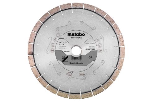 Diamentowa tarcza do cięcia METABO Dia-TS230x22,23 mm - GP, Granit, Professional 628577000