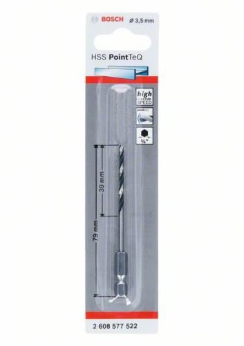 BOSCH Wiertło do metalu HSS PointTeQ HEX z chwytem 6-kątnym; 3,5 mm (5 szt.) 2608577522