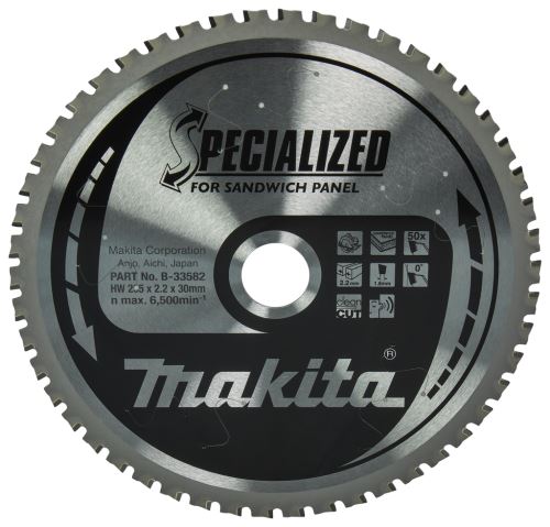 Brzeszczot do płyt warstwowych MAKITA SPECIALIZED 235x2,2x30 mm 50 zębów B-33582