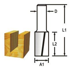 MAKITA Frez do wpustów 2 ostrza, trzpień 8 mm, 16x19x51 mm D-47569