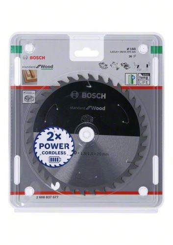 BOSCH Brzeszczot do pił akumulatorowych; Standard do drewna 160x20/15,875x1,5/1,0x36T 2608837677