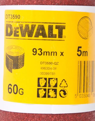 Rolka papieru ściernego DeWALT 25mx 93mm, P120 DT3597