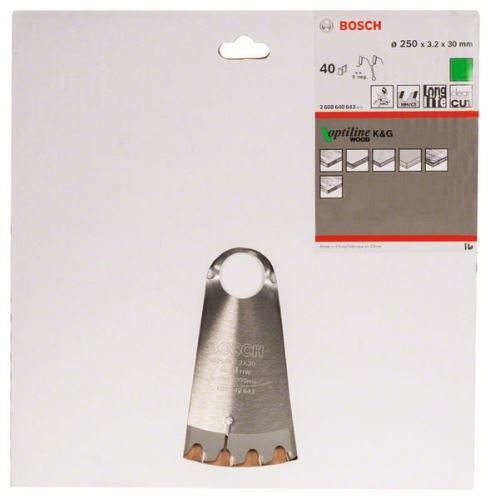 BOSCH Brzeszczot Optiline Wood 250 x 30 x 3,2 mm, 40 2608640643