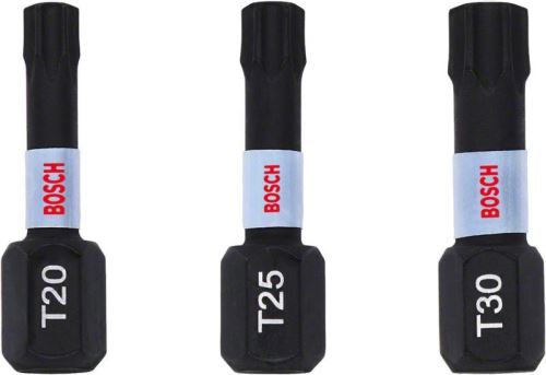 BOSCH Zestaw bitów T20, T25, T30 25 mm, 3 szt. 2608522479