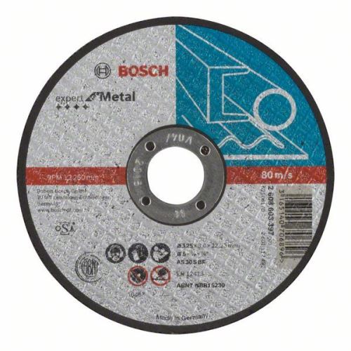 BOSCH Tarcza tnąca prosta Expert for Metal AS30S BF, 125 mm, 3,0 mm 2608603397