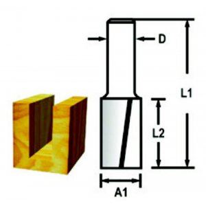 MAKITA Frez do wpustów 2 krawędzie tnące, trzpień 6 mm, 6x16x48 mm D-47422