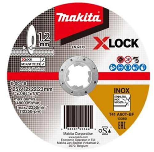 Tarcza tnąca MAKITA stal nierdzewna X-Lock 125x1,2x22,23 mm E-00418