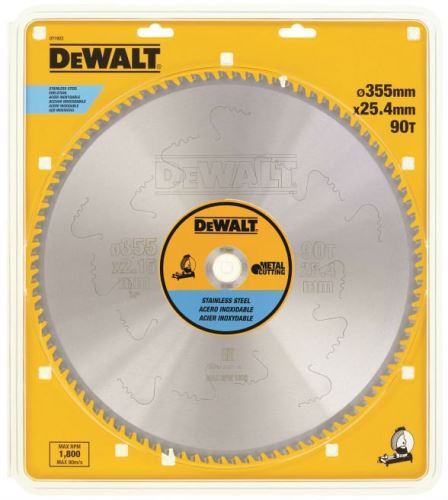 Brzeszczot DeWALT EXTREME do cięcia stali nierdzewnej, 355 x 25,4 mm, 90 zębów DT1922