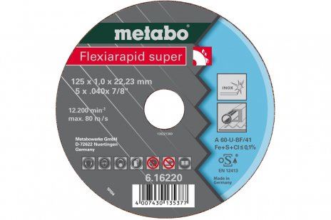 METABO Tarcza szlifierska Flexiarapid SUPER 105 x 1,0 x 16,0 INOX, TF 41 616210000