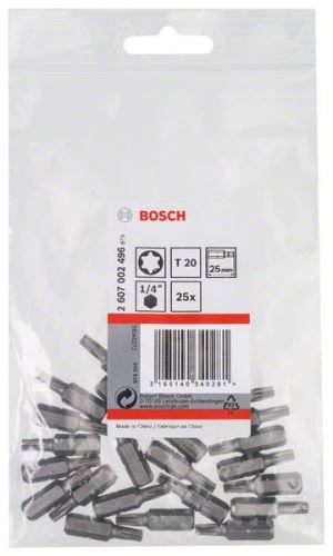 BOSCH Końcówka wkrętakowa ekstra twarda Extra-Hart T20, 25 mm (25 szt.) 2607002496