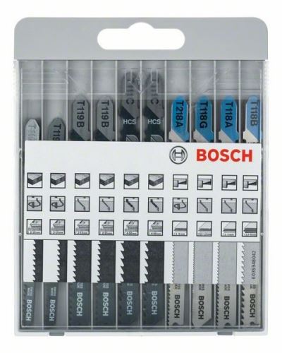 BOSCH 10-częściowy zestaw brzeszczotów do pił oscylacyjnych Basic for Metal and Wood T 119 BO (2x); T 119 B (2x); T 111 C (2x); T 218 A; T 118G; T 118 A; T 118 B 2607010630