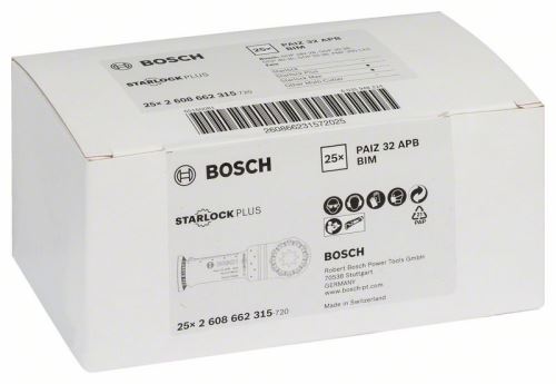 BOSCH BIM Brzeszczot wgłębny PAIZ 32 APB Wood and Metal 60 x 32 mm 2608662315