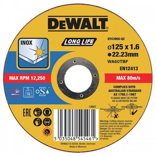 DeWALT Tarcza tnąca 125 x 22,2 x 1,6 mm DT43906