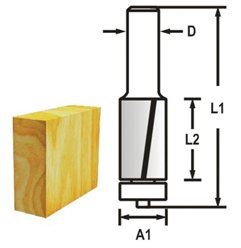 MAKITA Frez do wpustów 2 krawędzie tnące, trzpień 8 mm, 12,7x13x56 mm D-47737