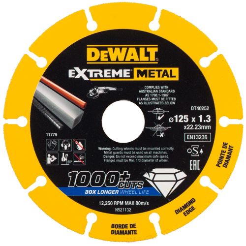 Tarcza diamentowa DeWALT EXTREME METAL 125 x 1,3 mm DT40252