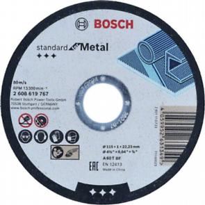 BOSCH Tarcza tnąca Standard for Metal 115 x 1 x 22,23 mm, prosta 2608619767