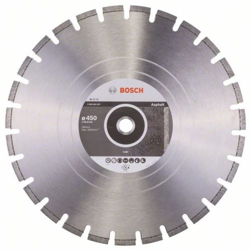 BOSCH Diamentowa tarcza do cięcia Standard do asfaltu 450 x 25,40 x 3,2 x 10 mm 2608602627