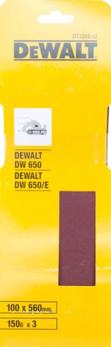 Taśma szlifierska DeWALT 100 x 560 mm, P150 (3 szt.) DT3318