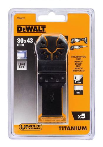 DeWALT Tytanowe brzeszczoty do cięcia metalu 30 x 43 mm (5 szt.) DT20727