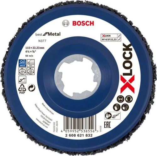 BOSCH X-LOCK Tarcza czyszcząca N377 Best for Metal, Ø115mm 2608621832