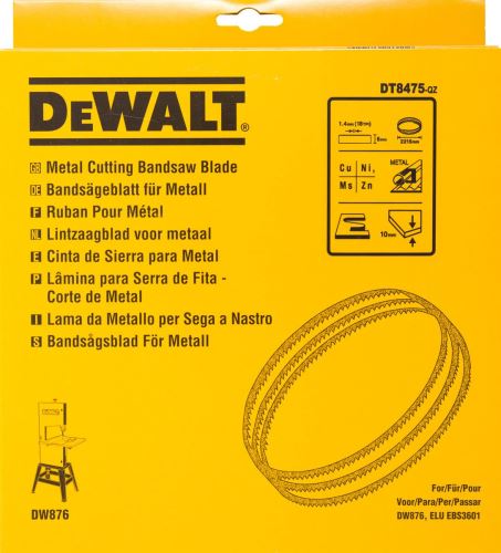 DeWALT Piła taśmowa do metali nieżelaznych i tworzyw sztucznych, rzeźbiona, szerokość 6 mm DT8475