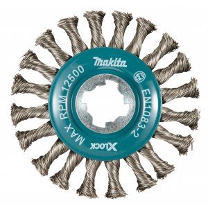 MAKITA szczotka tarczowa stal nierdzewna drut w oplocie średnica 0,5 mm X-LOCK 115 mm D-73352