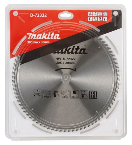 MAKITA brzeszczot do drewna 305x2,8x30 mm 80 zębów D-72322