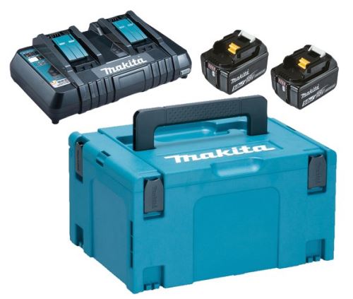 Zestaw MAKITA Li-ion LXT 18V 2 szt. BL1850B+1 szt. Podwójna ładowarka DC18RD+1 szt. Makpac 197629-2