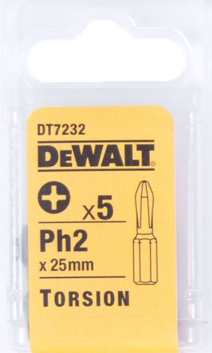 Końcówki wkrętakowe DeWALT PH Torsion PH2-25 mm (5 szt.) DT7232