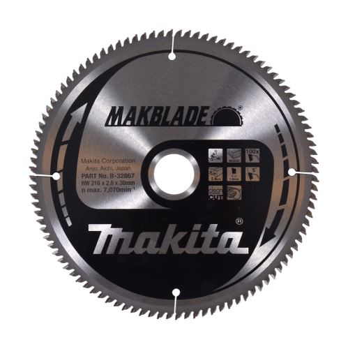 Brzeszczot do drewna MAKITA MAKBLADE 216x2,8x30 mm 100 zębów B-32867